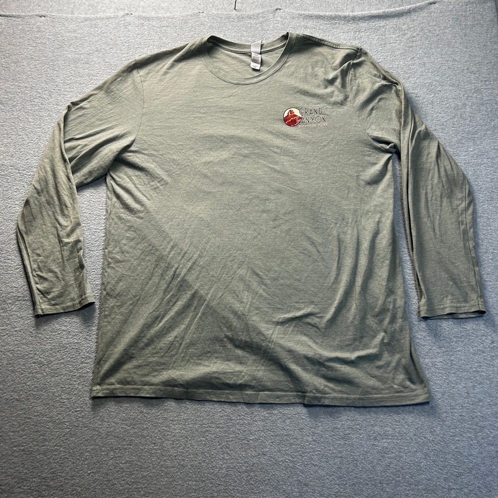 Long Sleeve T Shirt Mens XXXL Green Grand Canyon Graphic Casual Tee Duck Co